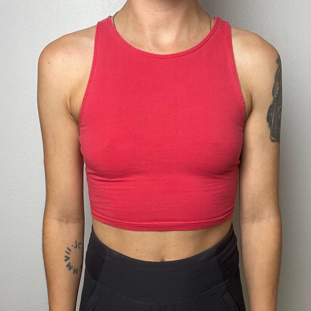 XXS Aritzia Red Fitted Crop Tank Top